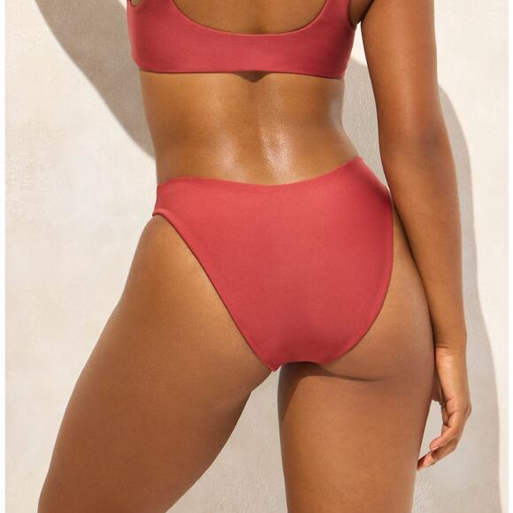 J.Crew Classic Sculpt Sunny Bikini Bottom Sz XS Carolina Clay High-Cut Mid Rise - Picture 2 of 8